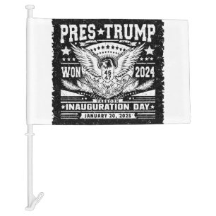 President Trump Won 2024 Car Flag
