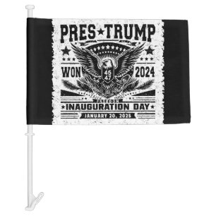 President Trump Won 2024 Car Flag