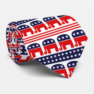 President USA elections red blue flag republicans Neck Tie