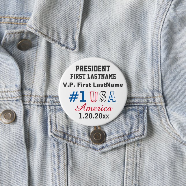 President Vice President Name Inauguration Button (In Situ)