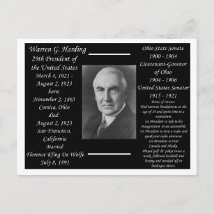 President Warren G Harding Postcard