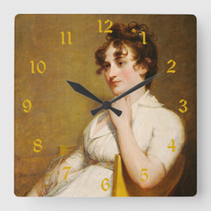 President Washington's Family Nelly Custis Square Wall Clock