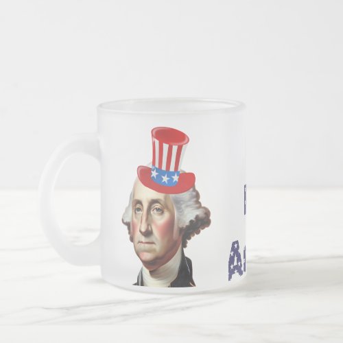 President Washingtons Happy Birthday Gift Frosted Glass Coffee Mug