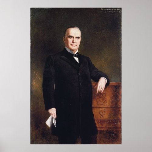 President William McKinley by August Benziger 1897 Poster