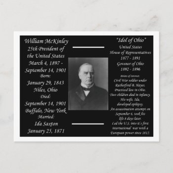 President William Mckinley Postcard by archemedes at Zazzle