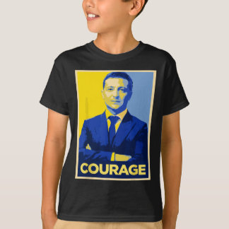 President Zelensky Courage - Retro Stand With Ukra T-Shirt