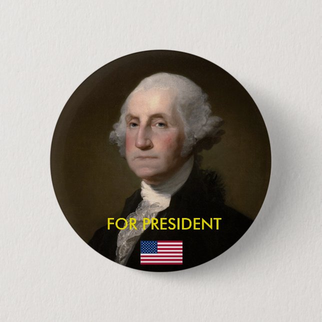 Presidential Button: Washington For President Pinback Button (Front)