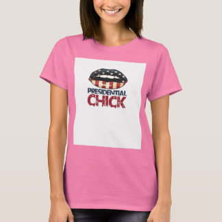 Presidential Chick RED WHITE and BLUE LIPS T-Shirt