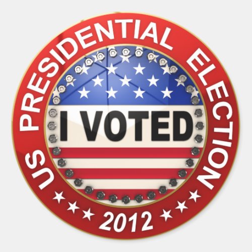 Presidential Election 2012 I voted Classic Round Sticker