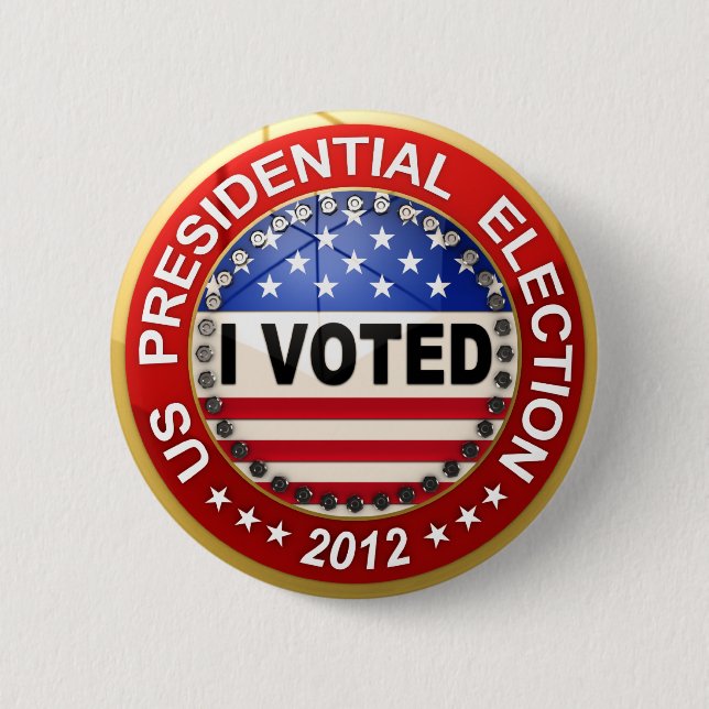Presidential Election 2012 I voted Pinback Button (Front)