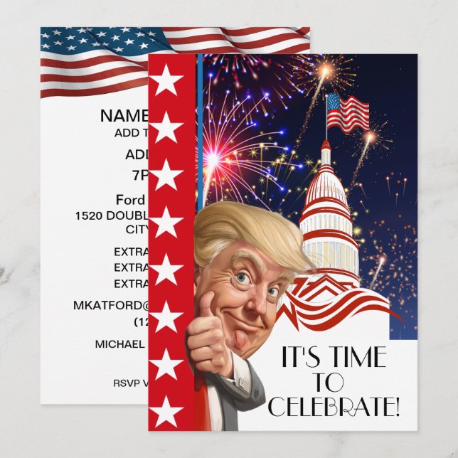 Presidential Election Celebration for M Invitation (Front/Back)