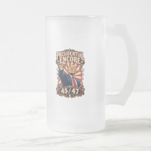 Presidential Encore 45/47 Two-Sided Frosted Glass Beer Mug