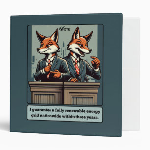 Presidential Fox – Funny Political Satire Animal  3 Ring Binder