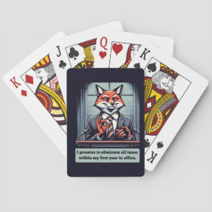 Presidential Fox – Funny Political Satire Animal  Poker Cards