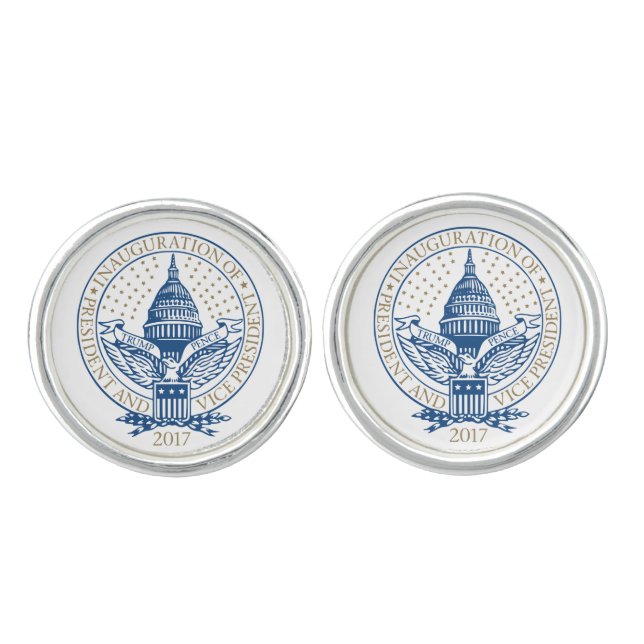 Presidential Inauguration Trump Pence 2017 Logo Cufflinks (Front)