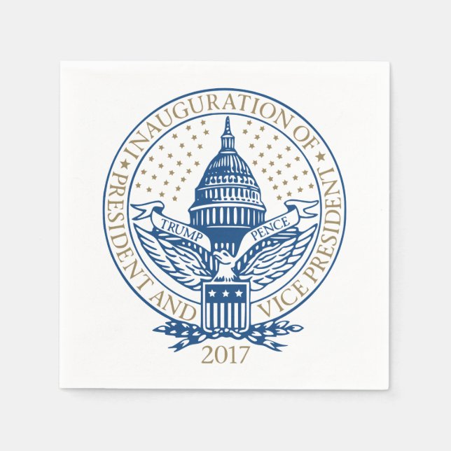 Presidential Inauguration Trump Pence 2017 Logo Napkins (Front)
