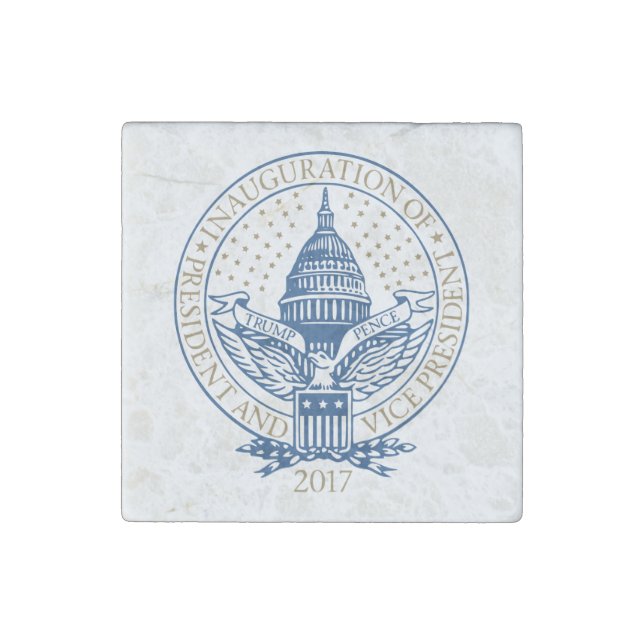 Presidential Inauguration Trump Pence 2017 Logo Stone Magnet (Front)