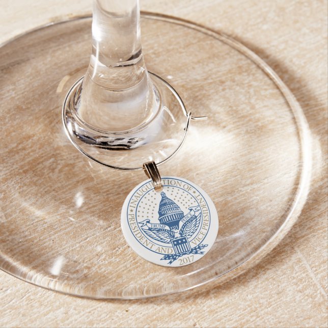 Presidential Inauguration Trump Pence 2017 Logo Wine Charm (In Situ)