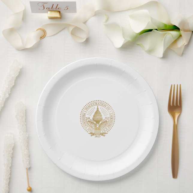 Presidential Inauguration Trump Vance 2025 Logo Paper Plates (Wedding)