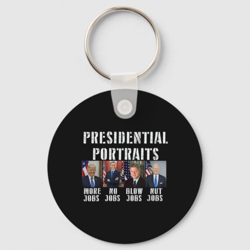 Presidential Portraits Trump Obama Biden Clinton  Keychain