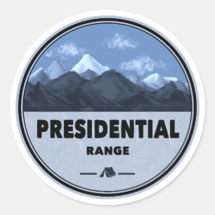 Presidential Range New Hampshire Camping Classic Round Sticker