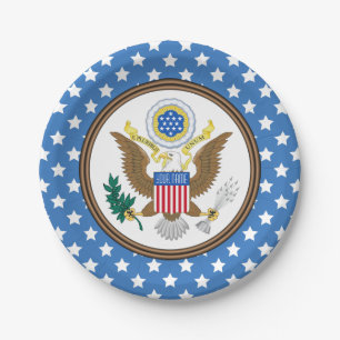 Presidential Seal Stars Personalize Paper Plates