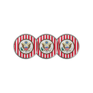 Presidential Seal Stripe Personalize Golf Ball Marker