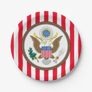 Presidential Seal Stripe Personalize Paper Plates
