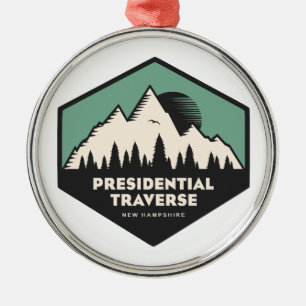 Presidential Traverse New Hampshire Turquoise Metal Ornament