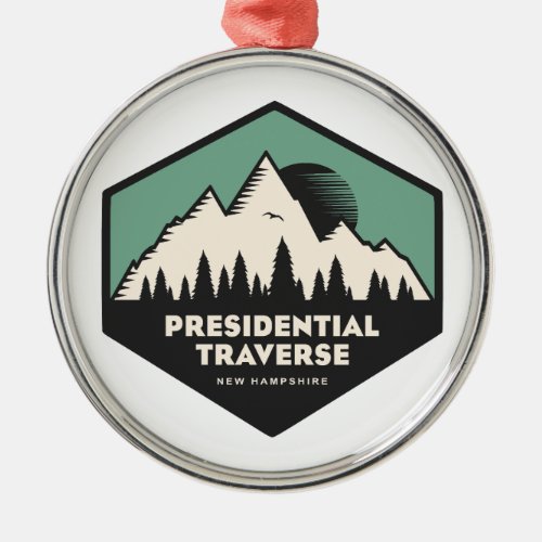 Presidential Traverse New Hampshire Turquoise Metal Ornament