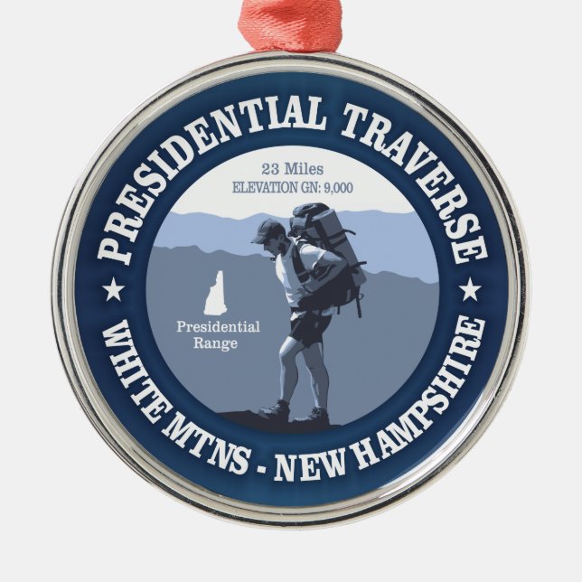 Presidential Traverse (rd) Metal Ornament (Front)