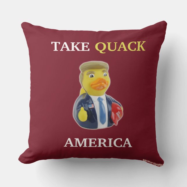 Presidential Trump Donald Rubber Duck CelebriDuck Throw Pillow (Front)