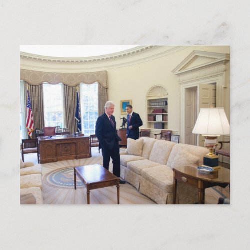 Presidents Barack Obama  Bill Clinton Postcard