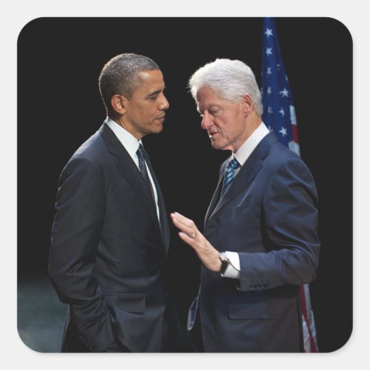 Presidents Barack Obama & Bill Clinton Square Sticker