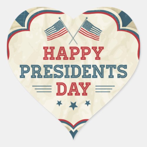 presidents day chevron heart sticker