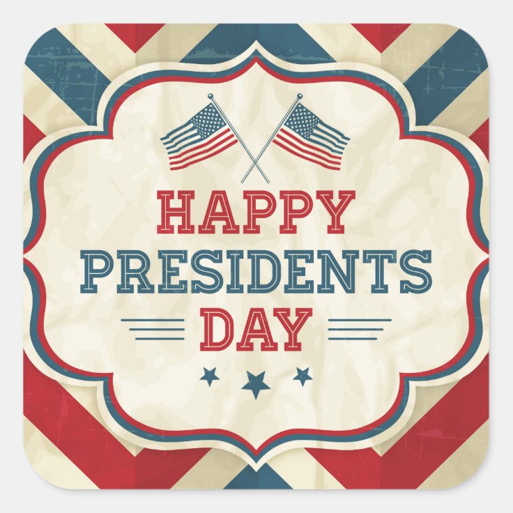 presidents day chevron square sticker | Zazzle