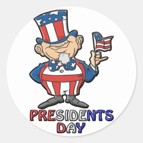 Presidents Day Classic Round Sticker