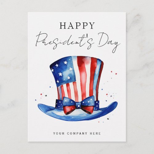 Presidents Day Festive Top Hat Business  Holiday Postcard