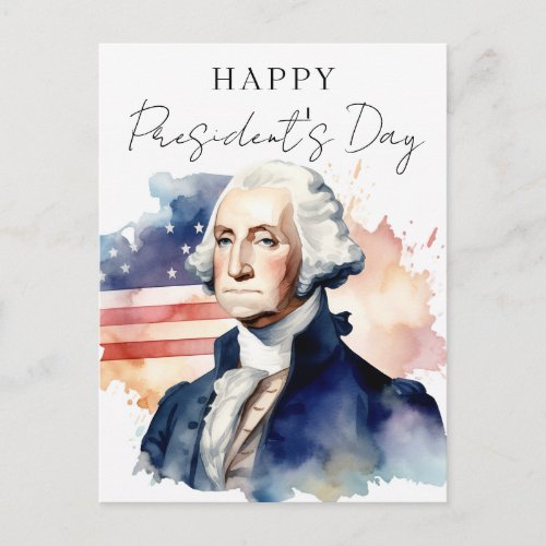 Presidents Day George Washington Business  Holiday Postcard