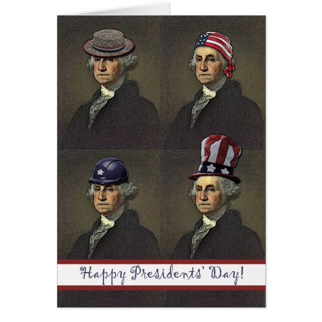 Presidents' Day, George Washington Style Cards (Front)