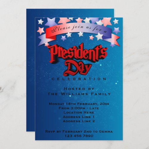 Presidents Day Party Invitation