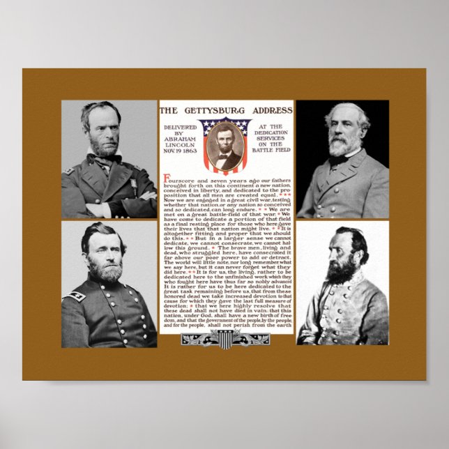 President's Day Tribute Gettysburg Address Poster (Front)