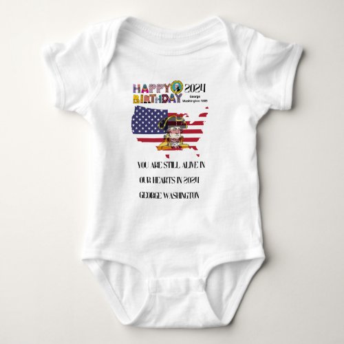 Presidents Day Washingtons Birthday Happy  Baby Bodysuit