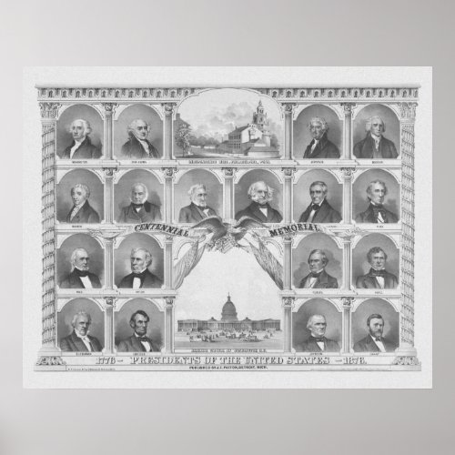 Presidents Of The United States  1776 _ 1876 Poster