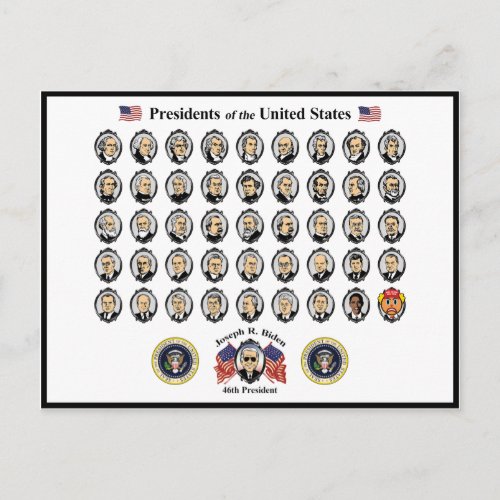 Presidents of the United States in Living Color Postcard