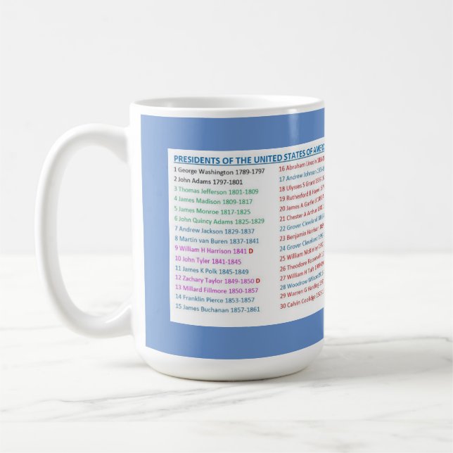 Presidents of the United States Mug (Left)
