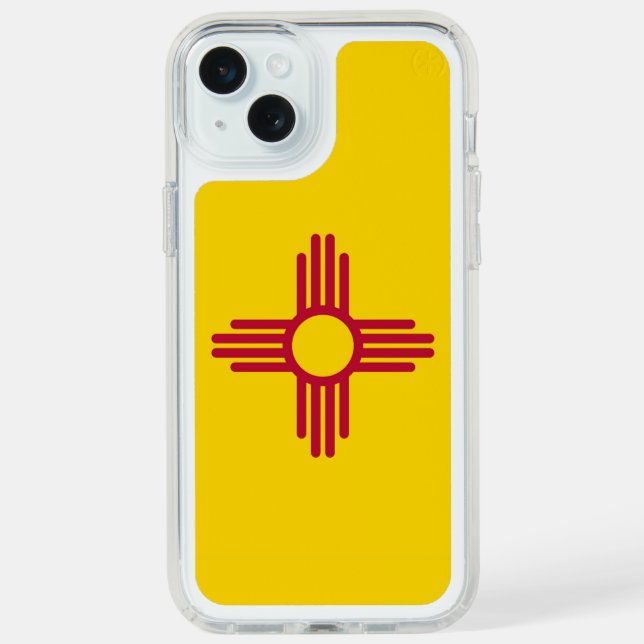 Presidio iPhone 15 Plus, flag of New Mexico, USA Speck iPhone Case (Front (White))