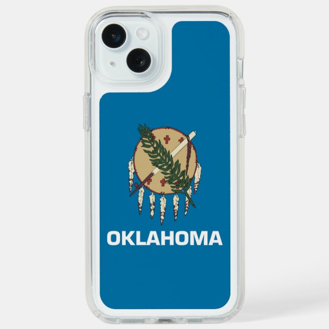 Presidio iPhone 15 Plus, flag of Oklahoma, USA Speck iPhone Case (Front (White))