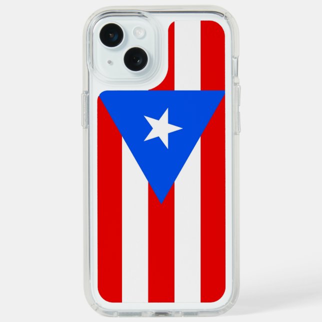Presidio iPhone 15 Plus, flag of Puerto Rico, USA Speck iPhone Case (Front (White))