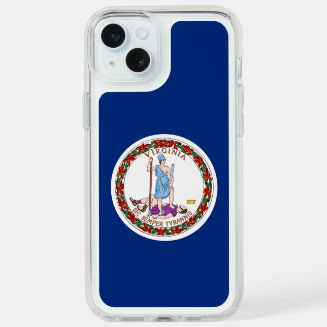 Presidio iPhone 15 Plus, flag of Virginia State Speck iPhone Case (Front (White))
